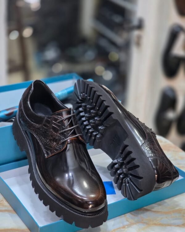 Mens Chunky Lug Sole Oxford Dress Shoes