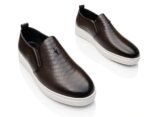 Mens Coffee Brown Cesare Paciotti Style Slip On Sneakers