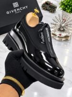 Mens Givenchy Black Neoprene Combat Derby Shoes