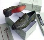 Mens Green Leather Dress Shoes