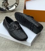 Monte Carlo Style Black Alligator Embossed Leather