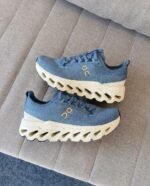 On Cloudsurfer Max Dust Ivory Blue Running Sneakers