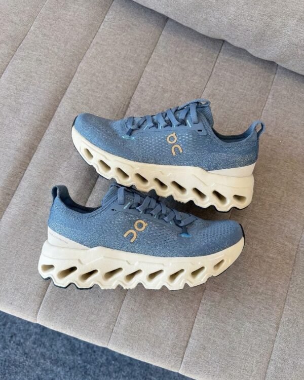 On Cloudsurfer Max Dust Ivory Blue Running Sneakers