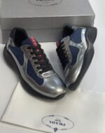 Silver Metallic Leather Sneakers
