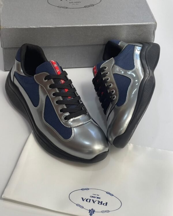 Silver Metallic Leather Sneakers